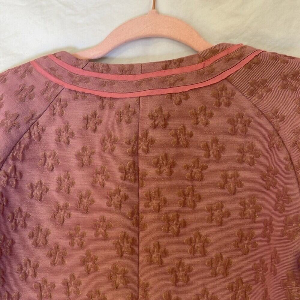 VTG Club Monaco Jacquard Lori Jacket Cropped Mauve Pink Sz 6 Old Money Preppy - Picture 11 of 13